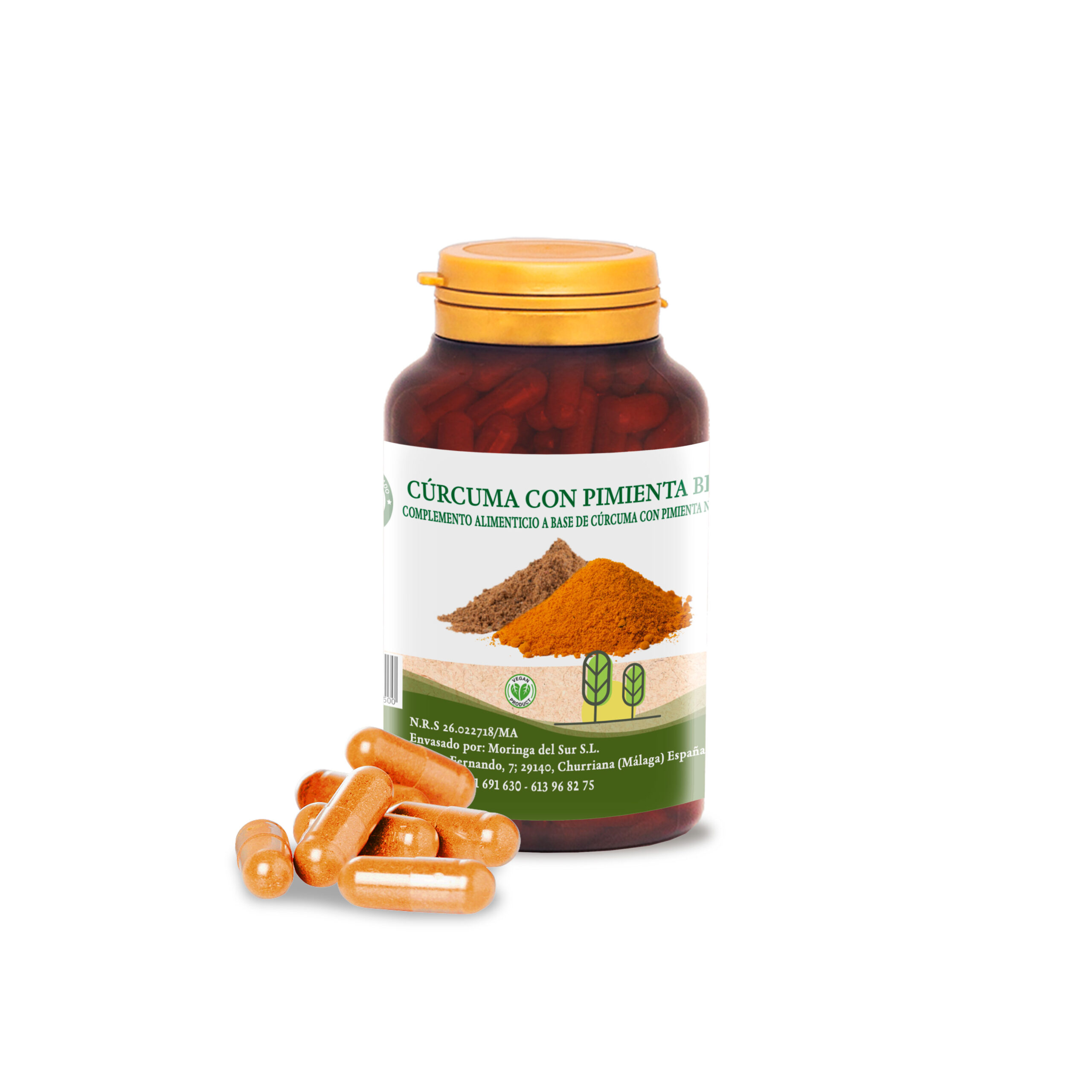 curcuma con pimienta en capsulas moringa del sur