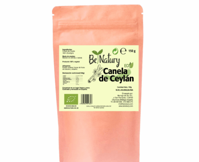 Detalle de la canela de Ceilán ecológica en polvo de Moringa del Sur, 100% natural y ecológica